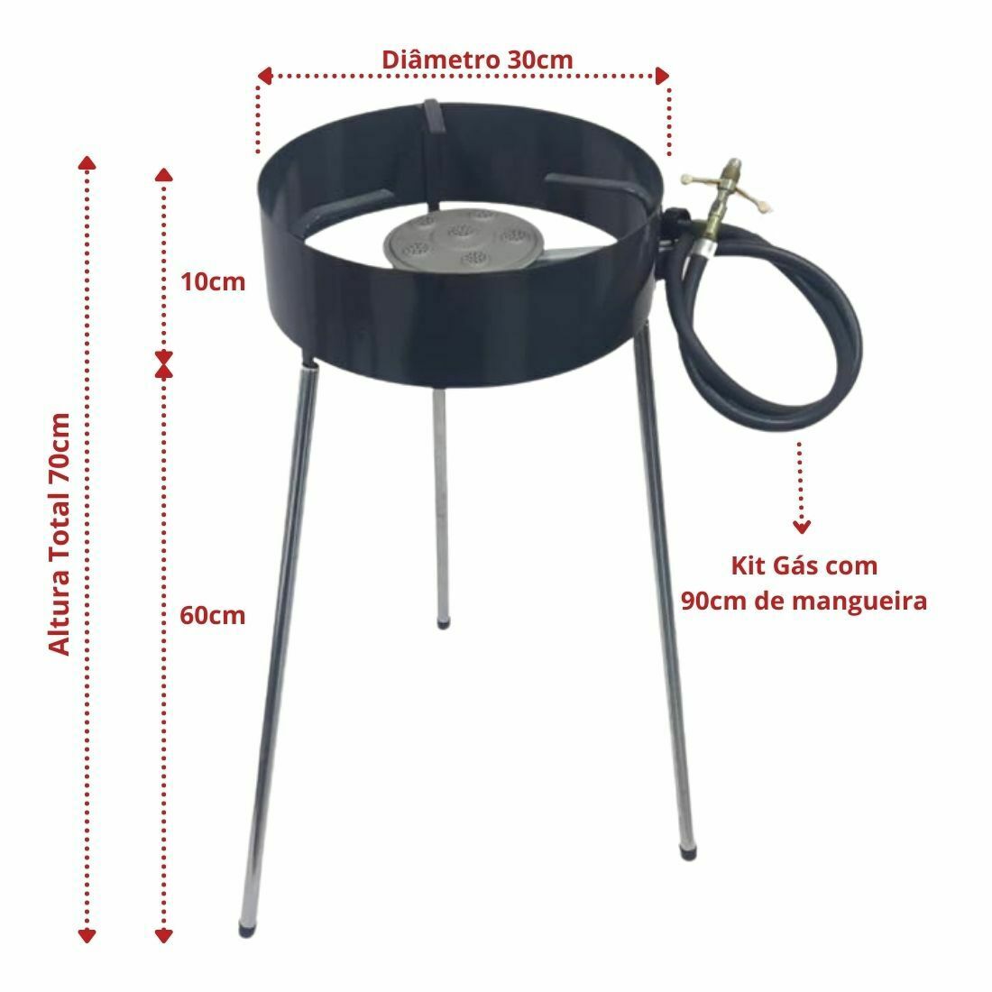 Grelha Redonda Esmaltada para Fogao 20,5 cm de diametro - Kit com